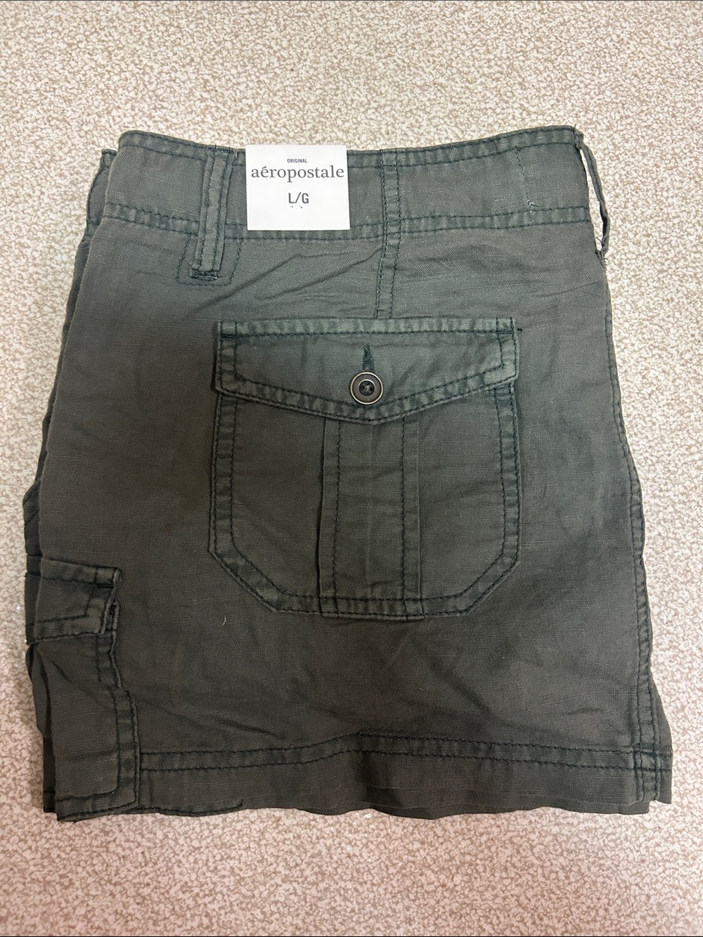 Aeropostale Olive Green Mini Skirt with Pocket Detail
